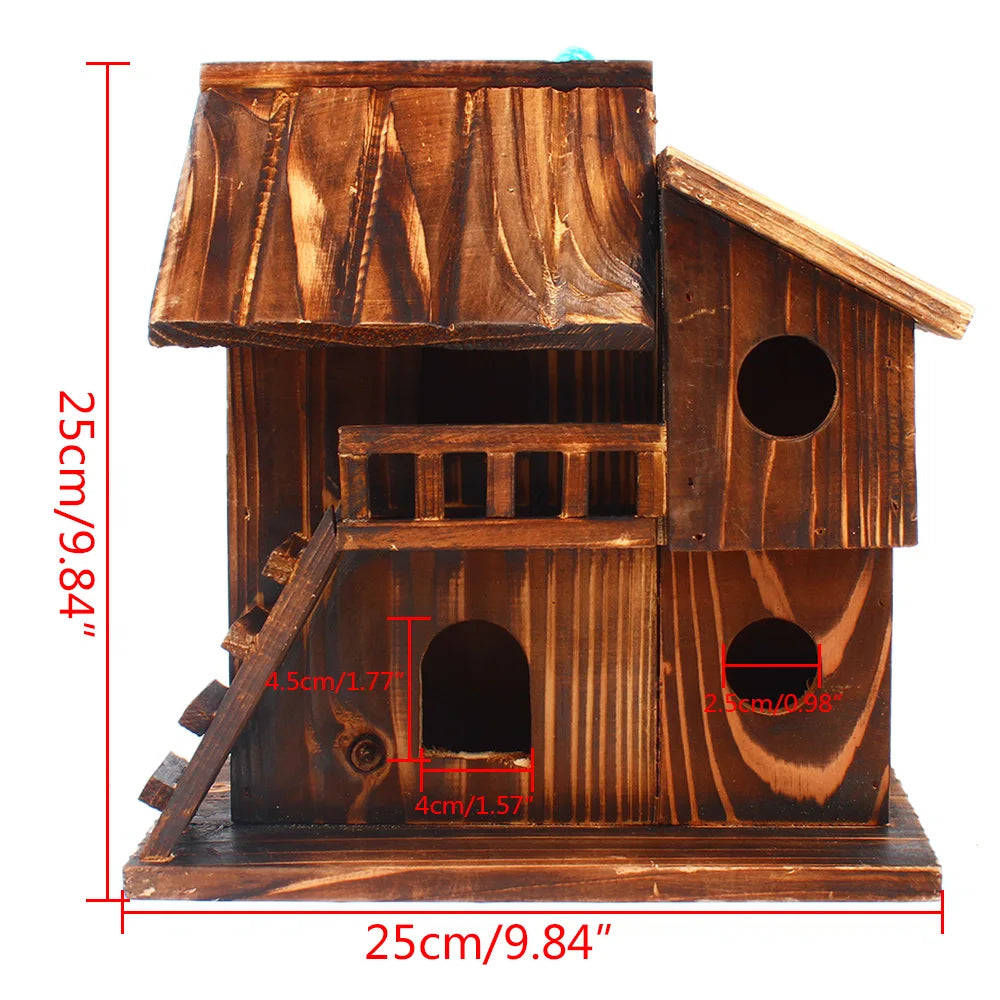 Wooden Hanging Rustic Indoor / Outdoor Birdhouse