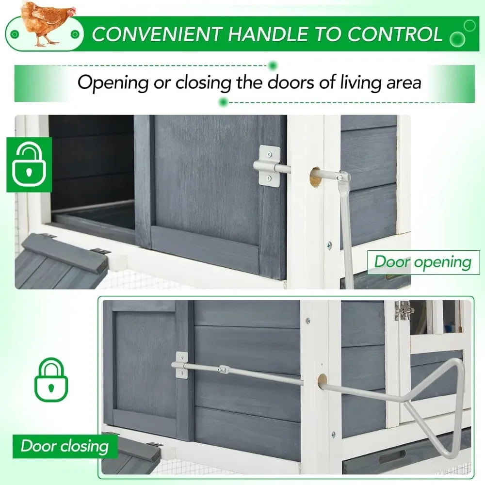 Large Wooden Chicken Coop with Run and Waterproof Roof – 2 Styles Available