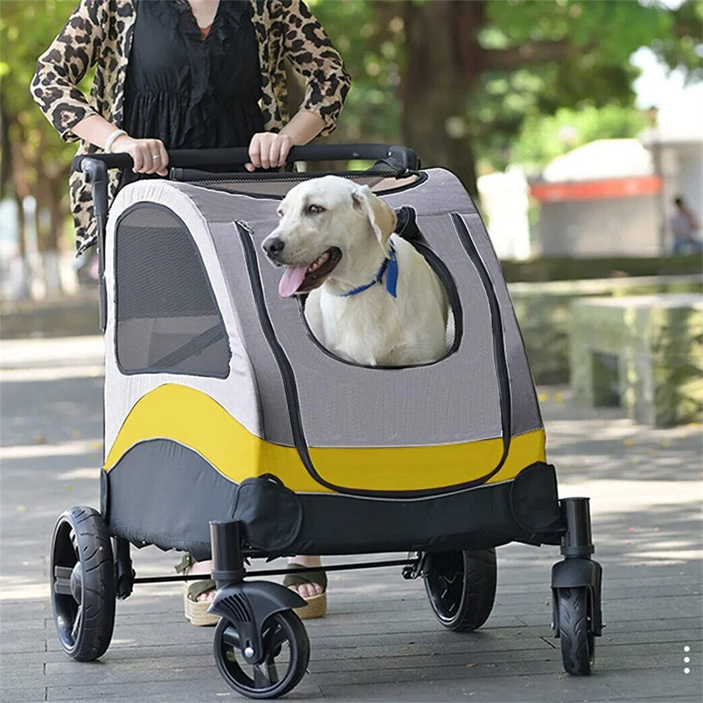 Heavy-Duty Foldable Pet Stroller for Medium & Large Dogs