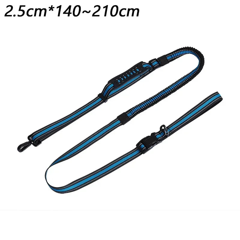 Hands-Free, Reflective, Bungee Styled Dog Leash with Waist Attachment