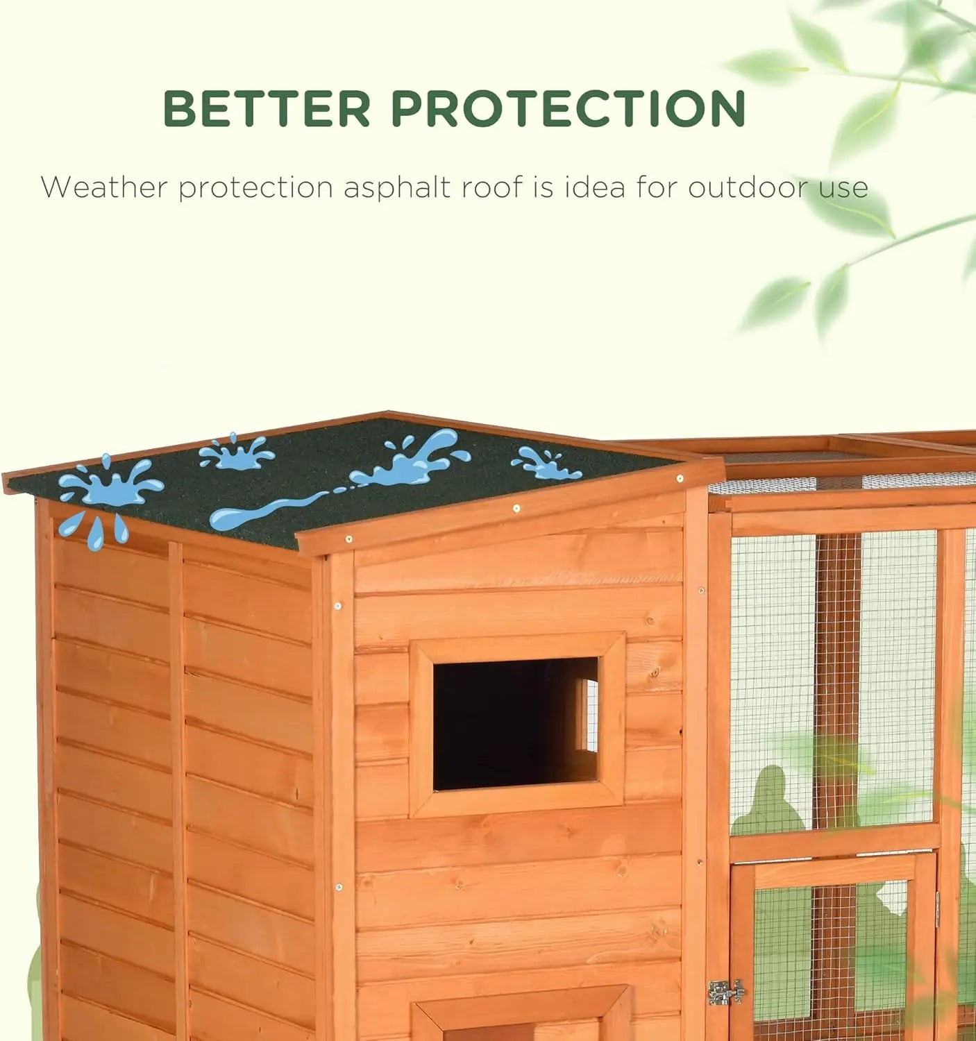 Outdoor Wooden Catio Cat Shelter with Platforms and Waterproof Roof