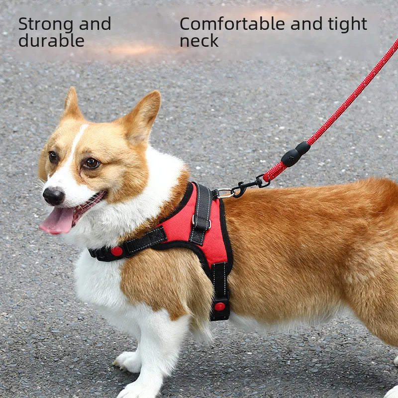 Adjustable, Reflective, Escape-Proof Dog Harness with Leash Set