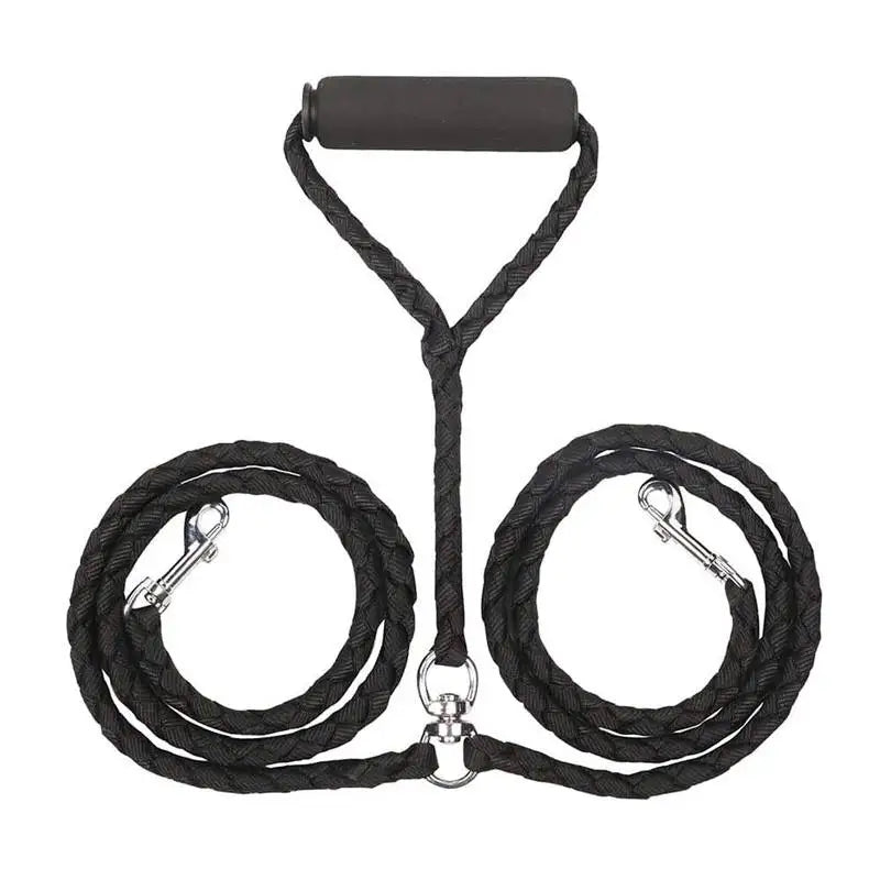 Double Dog Leash with 360° Rotating Tangle-Free Design