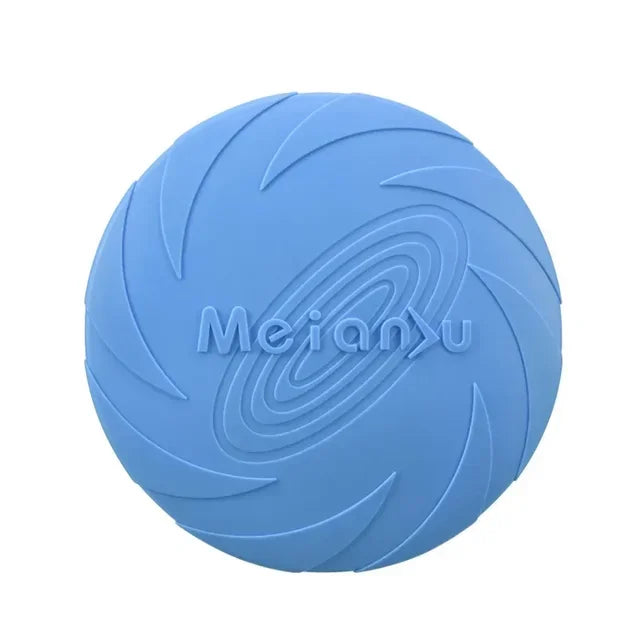 Durable Silicone Dog Flying Disc - Interactive Chew Play Toy for Small & Large Dogs