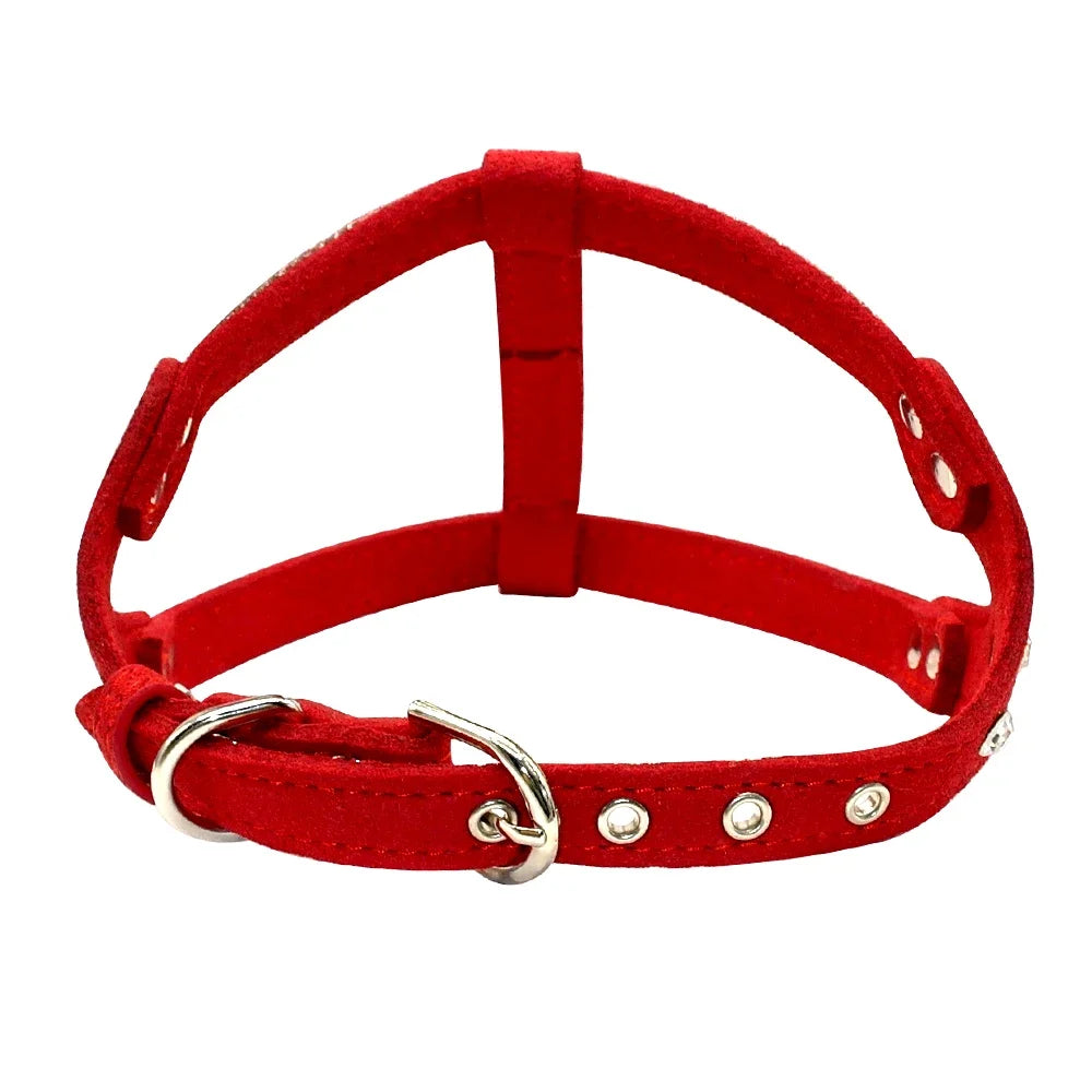 Rhinestone Suede Dog Harness for Small & Medium Breeds