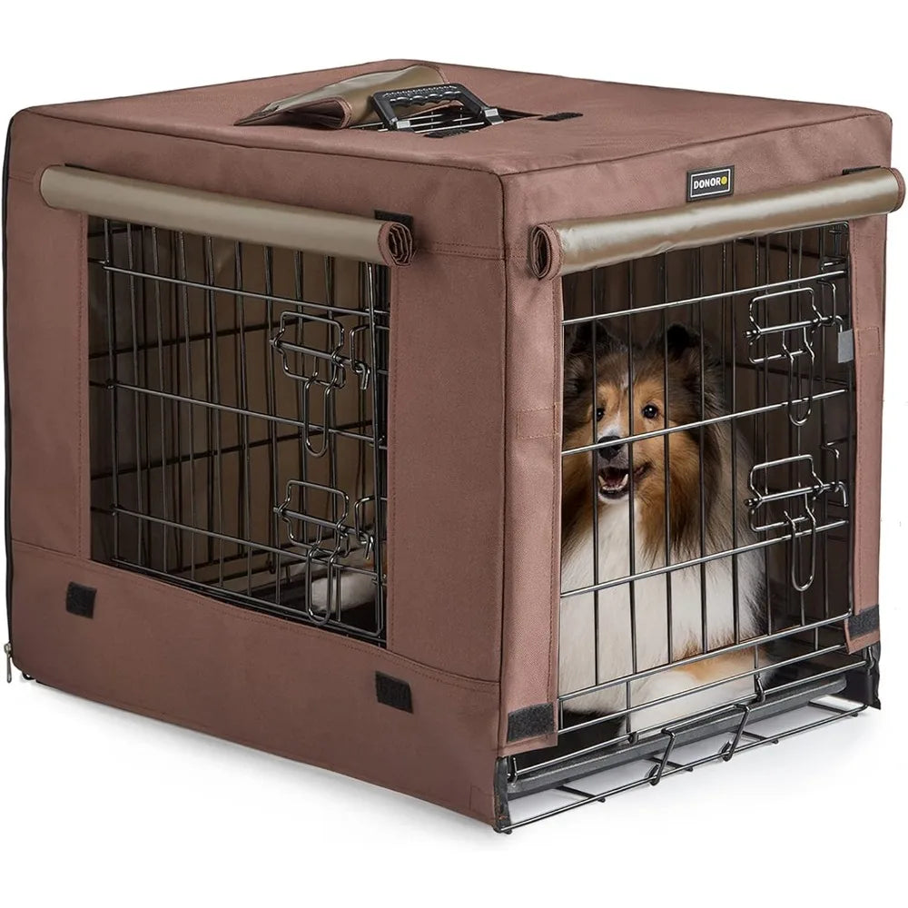 Double Door, Indoor Dog Crate with Cover for Small Dogs & Cats