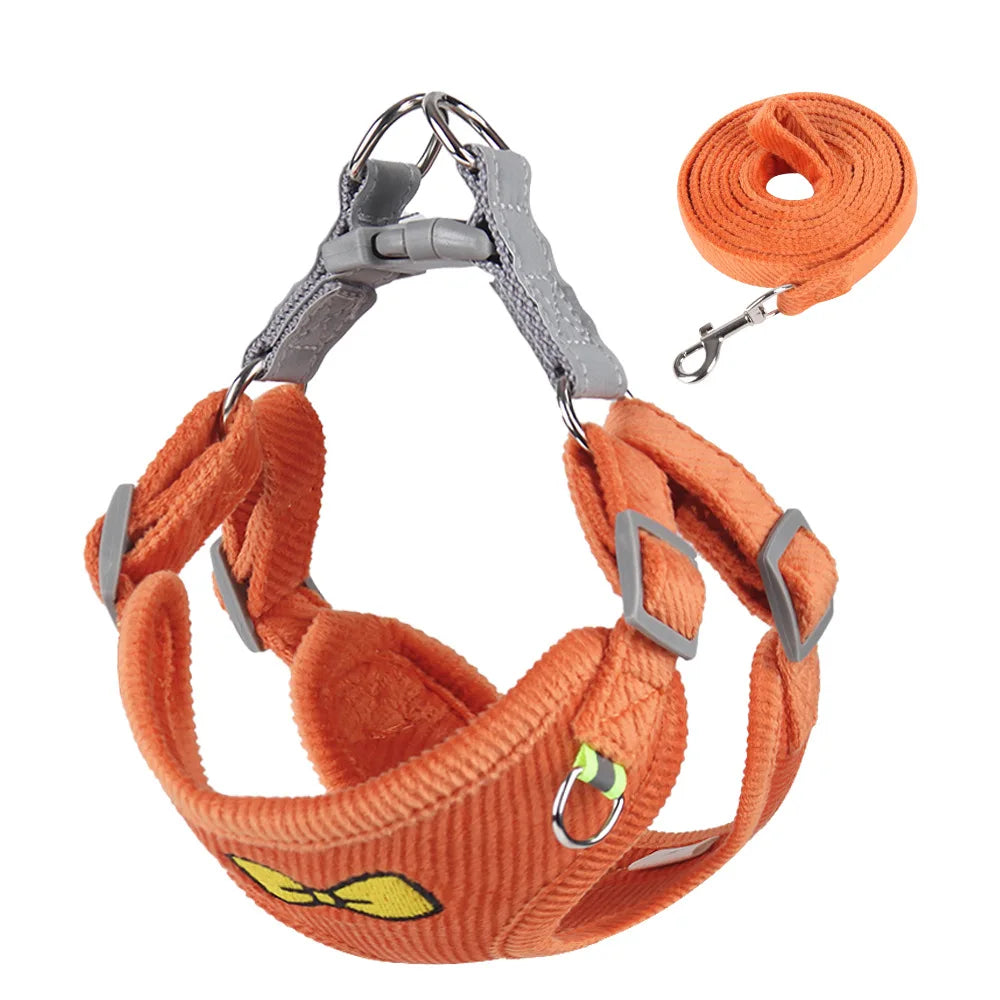 Reflective Dog Harness with Matching Leash for Small Dogs