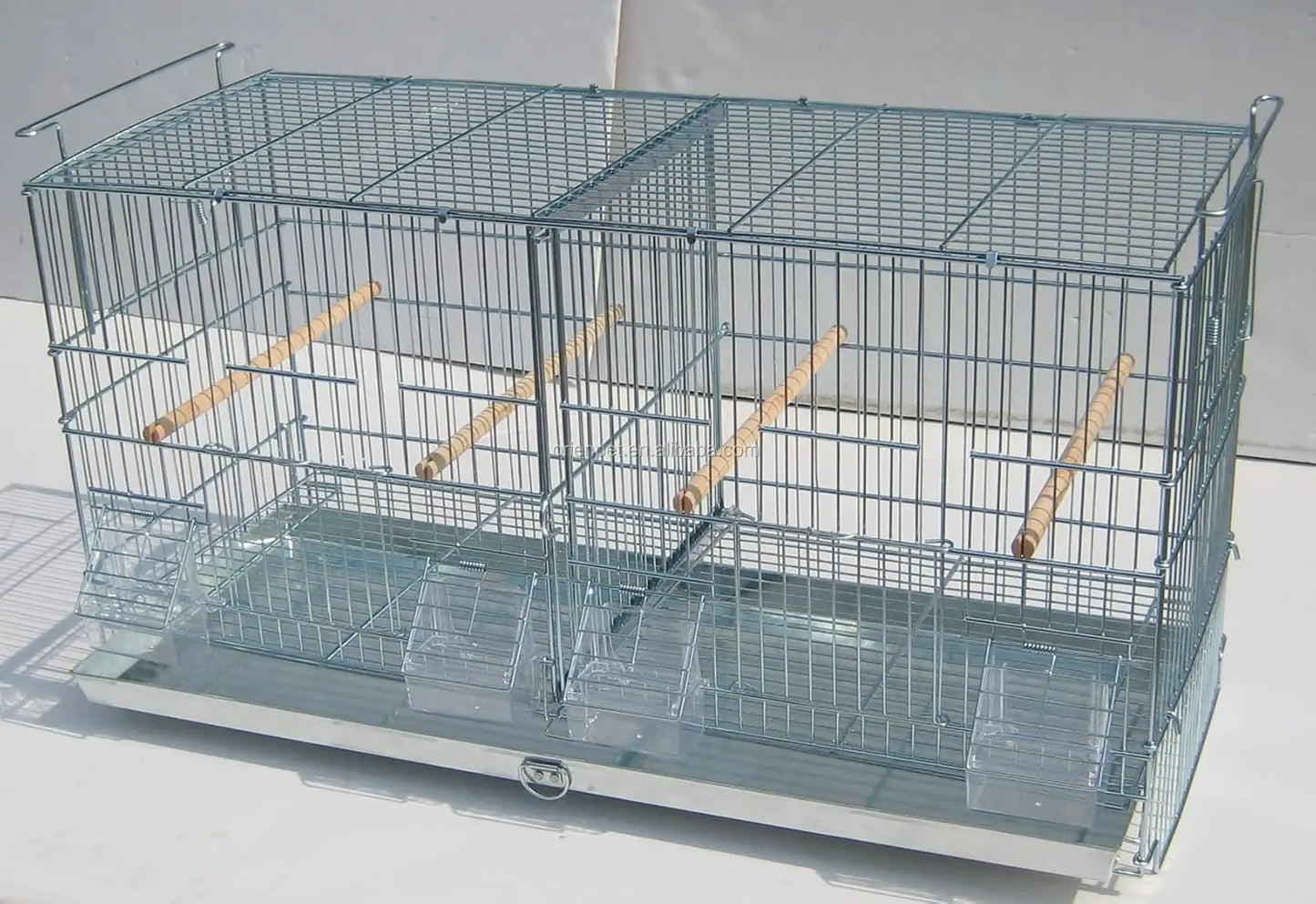 Lot-4 NO Rust Galvanized Zinc Stackable Breeder Bird Flight Cage Side Breeding Nest Door with Removable Divider