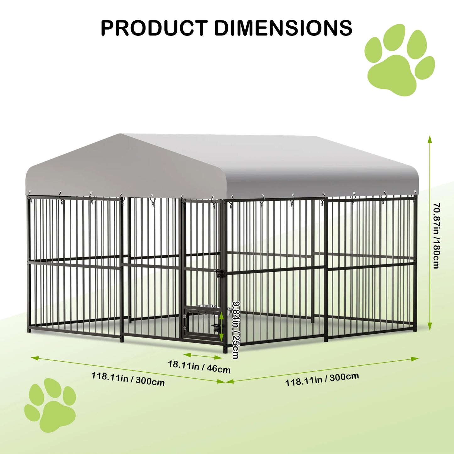 10 x 10 Ft Heavy-Duty Outdoor Dog Kennel with Roof