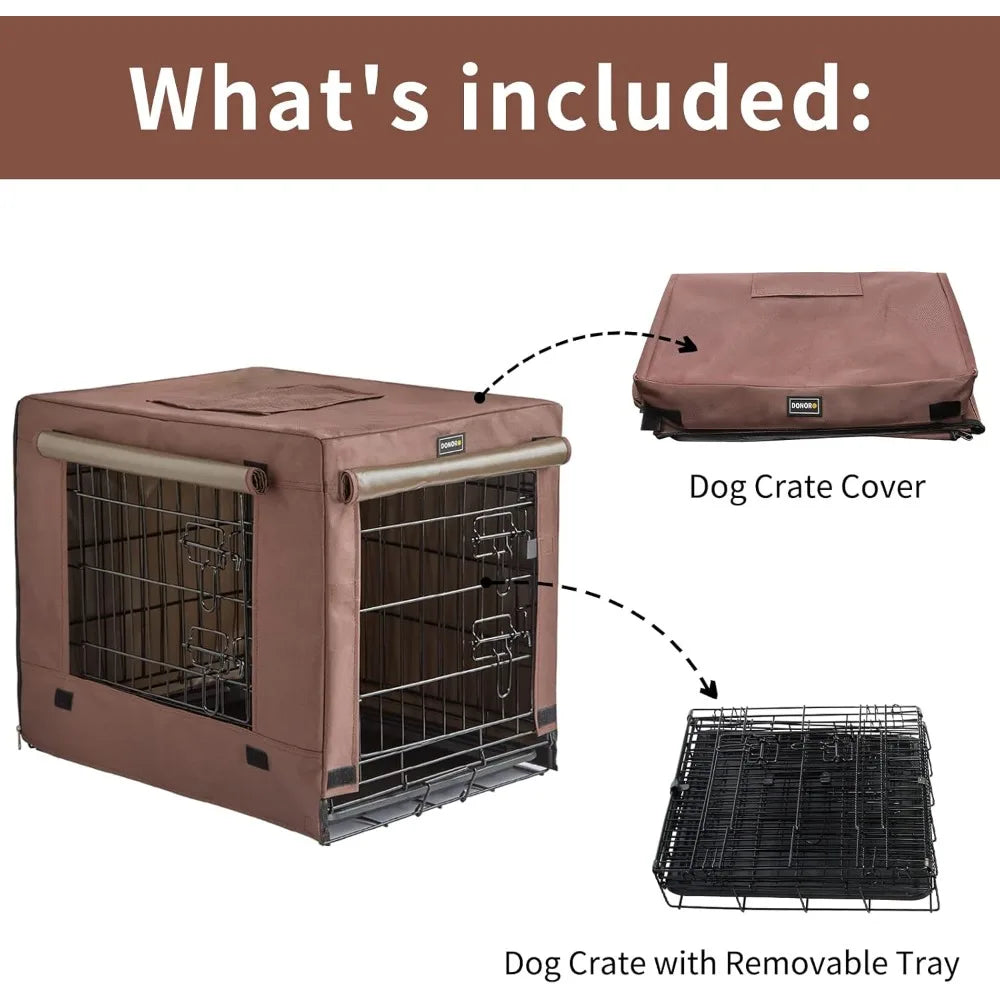 Double Door, Indoor Dog Crate with Cover for Small Dogs & Cats