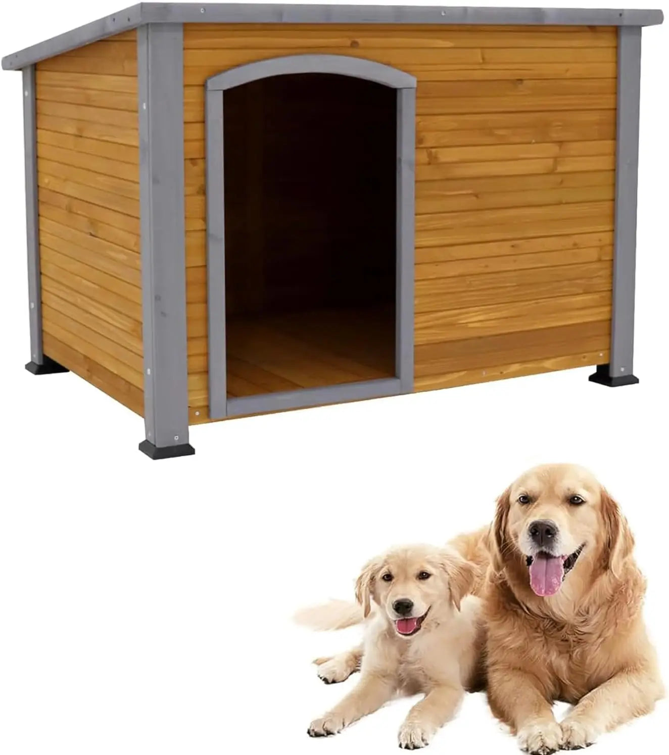 Extra Large Weatherproof Outdoor Dog House with PVC Sloped Roof