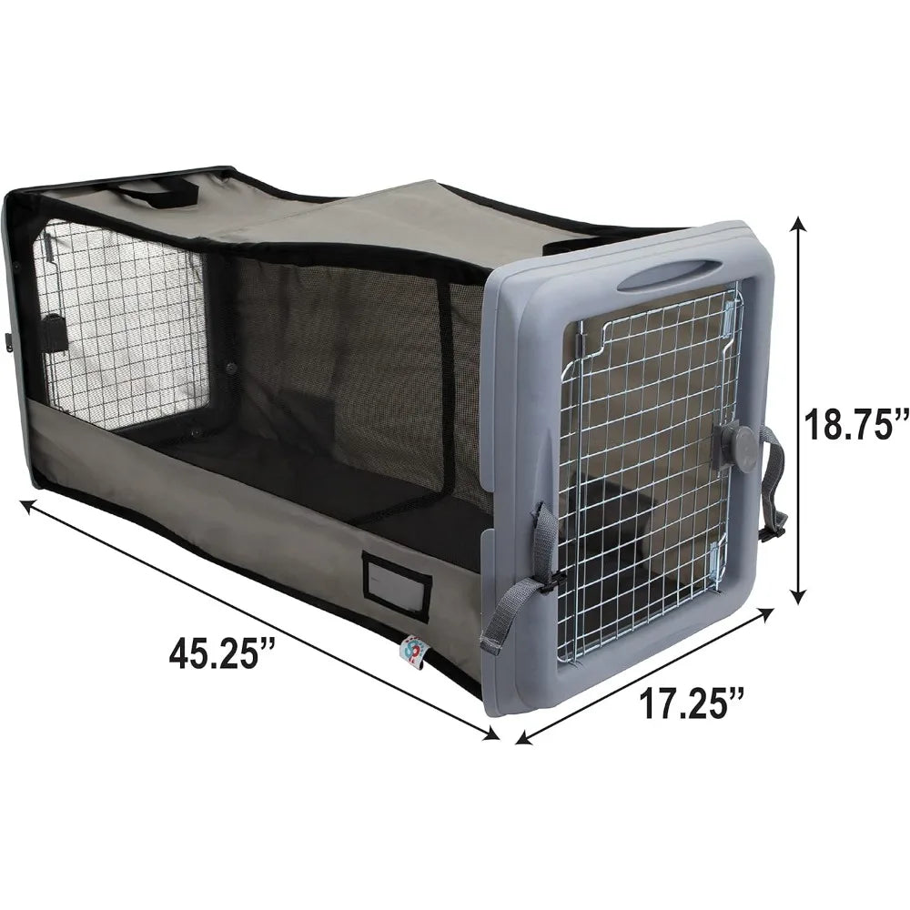 Large Portable Pop-Up Cat Kennel with Waterproof Pet Bed