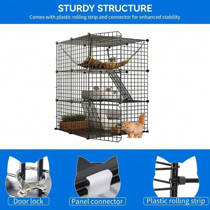 DIY Metal Pet Playpen & Indoor Crate for Cats and Small Animals