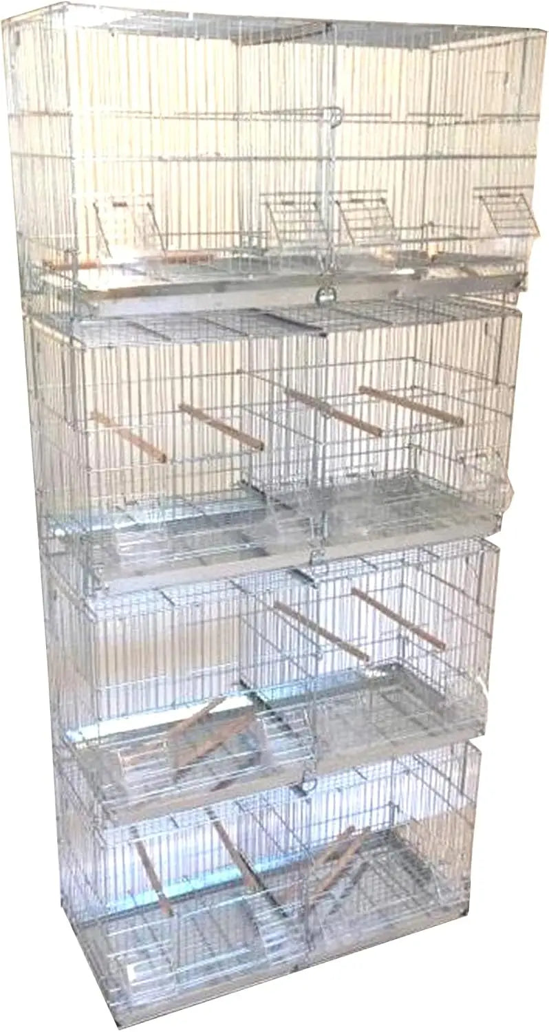 Lot-4 NO Rust Galvanized Zinc Stackable Breeder Bird Flight Cage Side Breeding Nest Door with Removable Divider