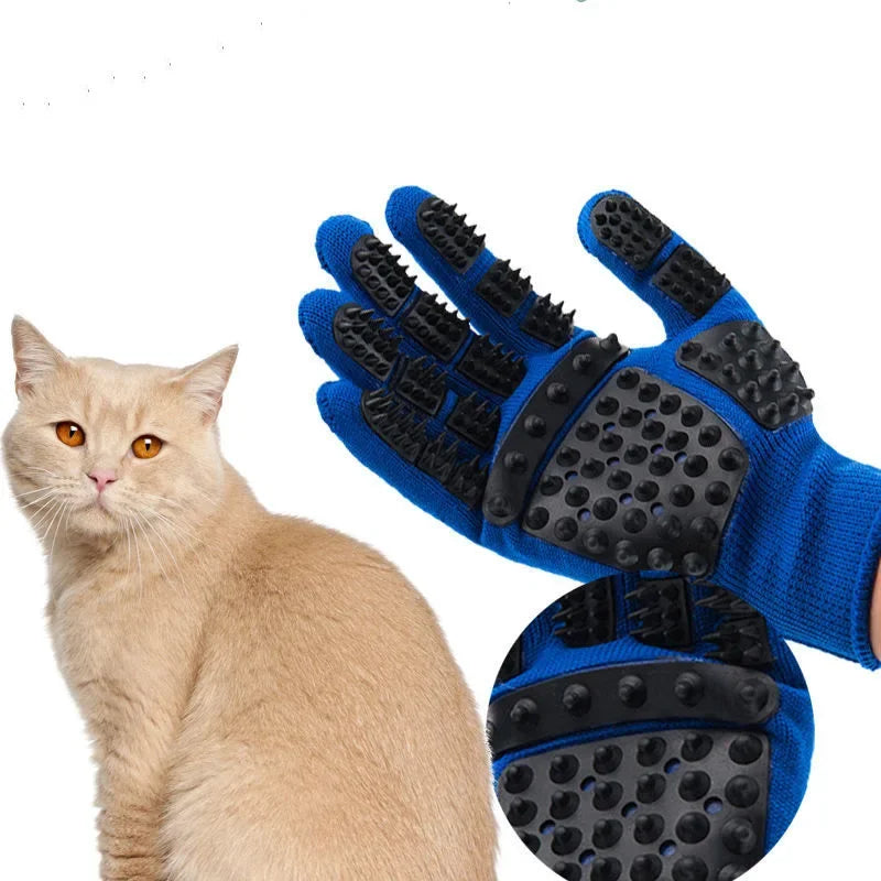 Pet Bath & Grooming Glove  – Hair Remover & Massage Brush for Dogs & Cats (Left or Right Hand)