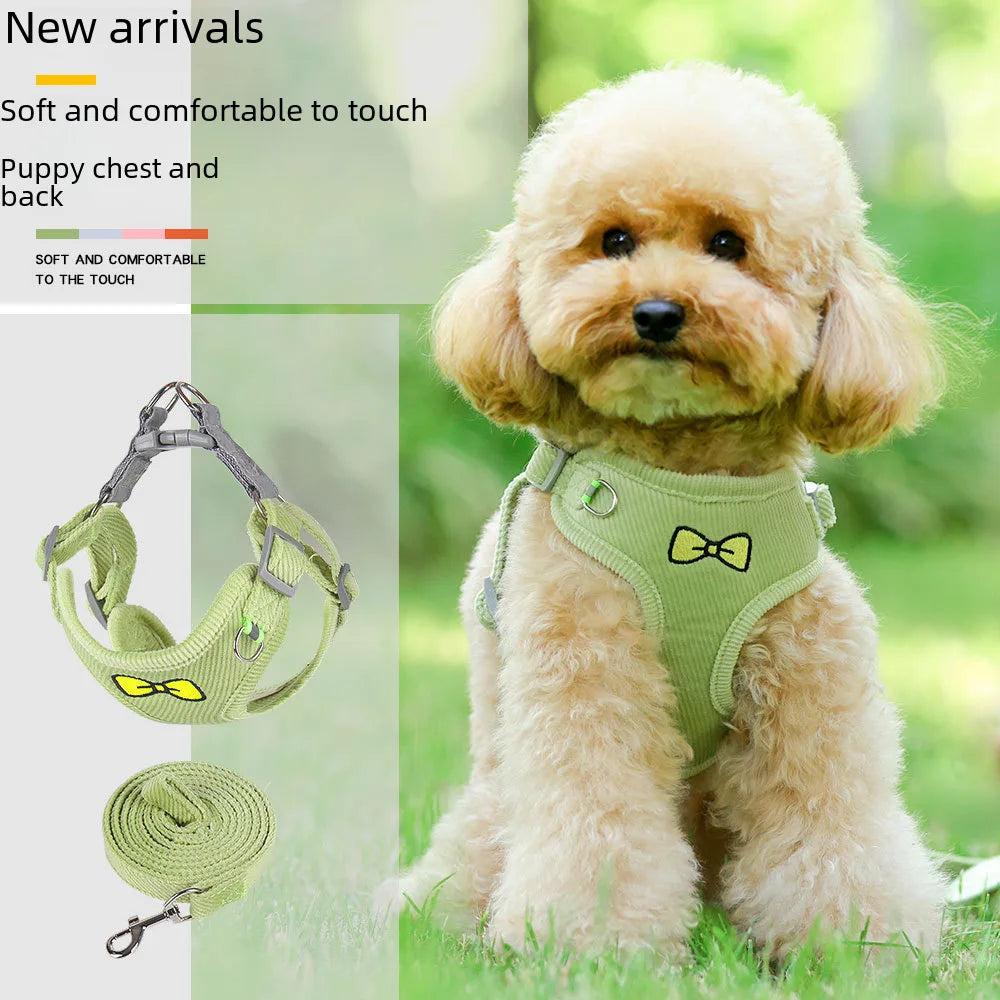 Reflective Dog Harness with Matching Leash for Small Dogs