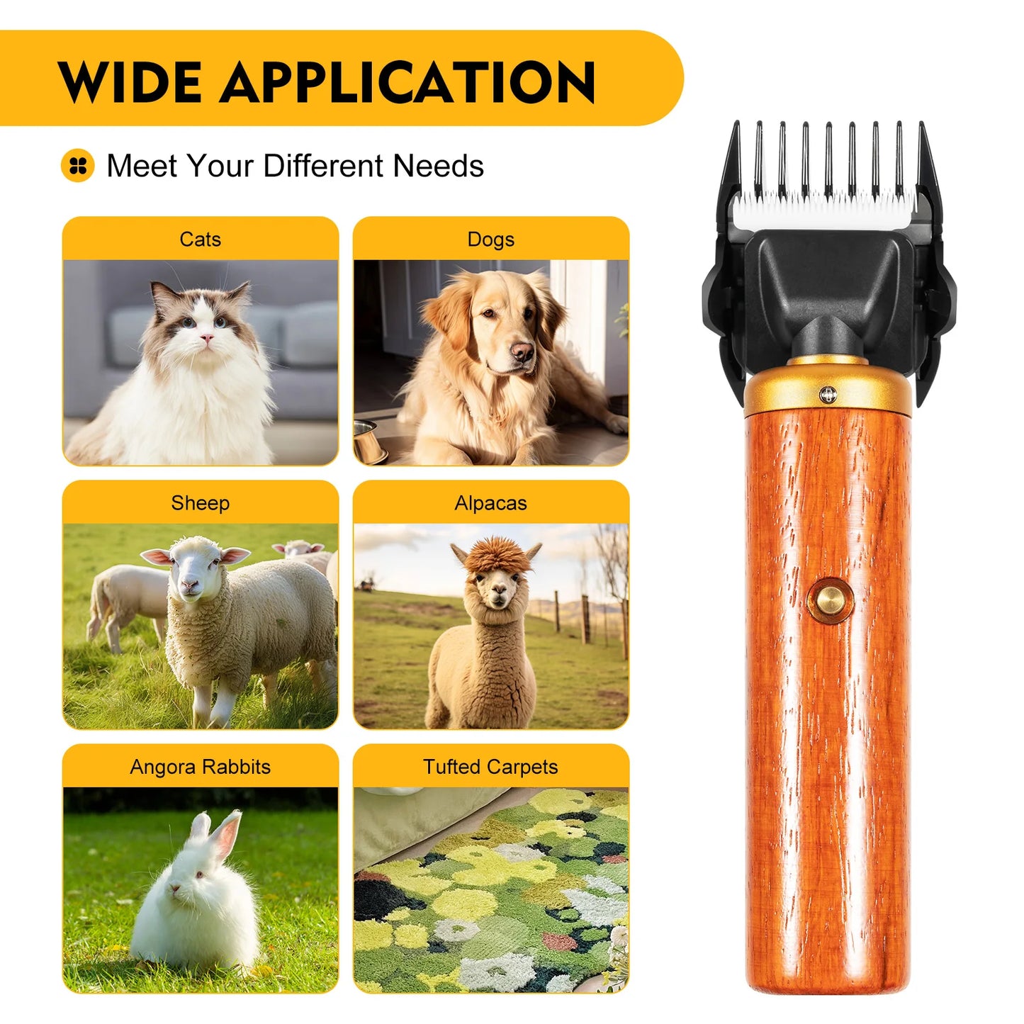 55 W Electric Pet Hair Clipper for Goats, Horses and Large Dogs