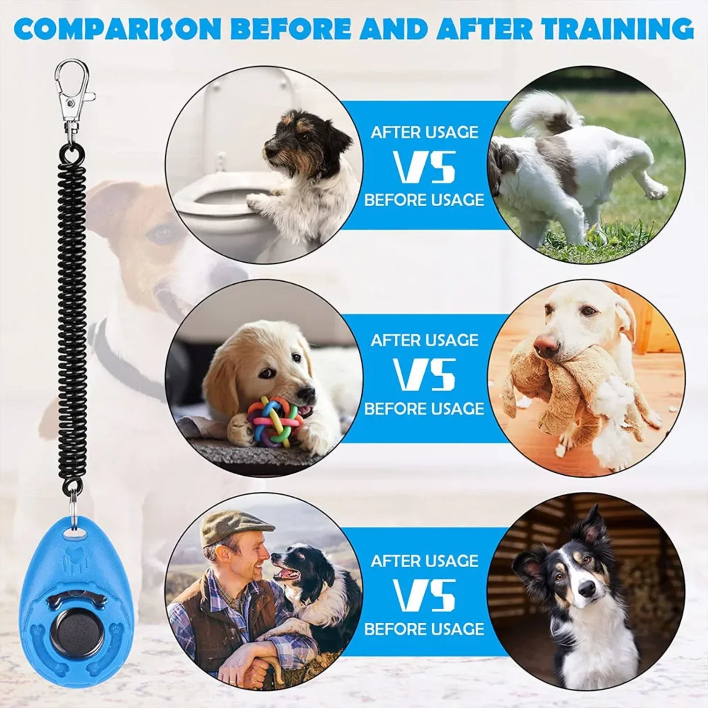 2-Pack Dog Training Clickers with Wrist Straps