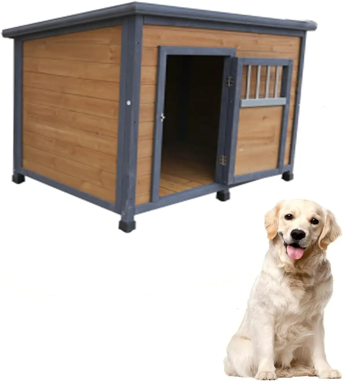 Extra Large Weatherproof Outdoor Dog House with PVC Sloped Roof