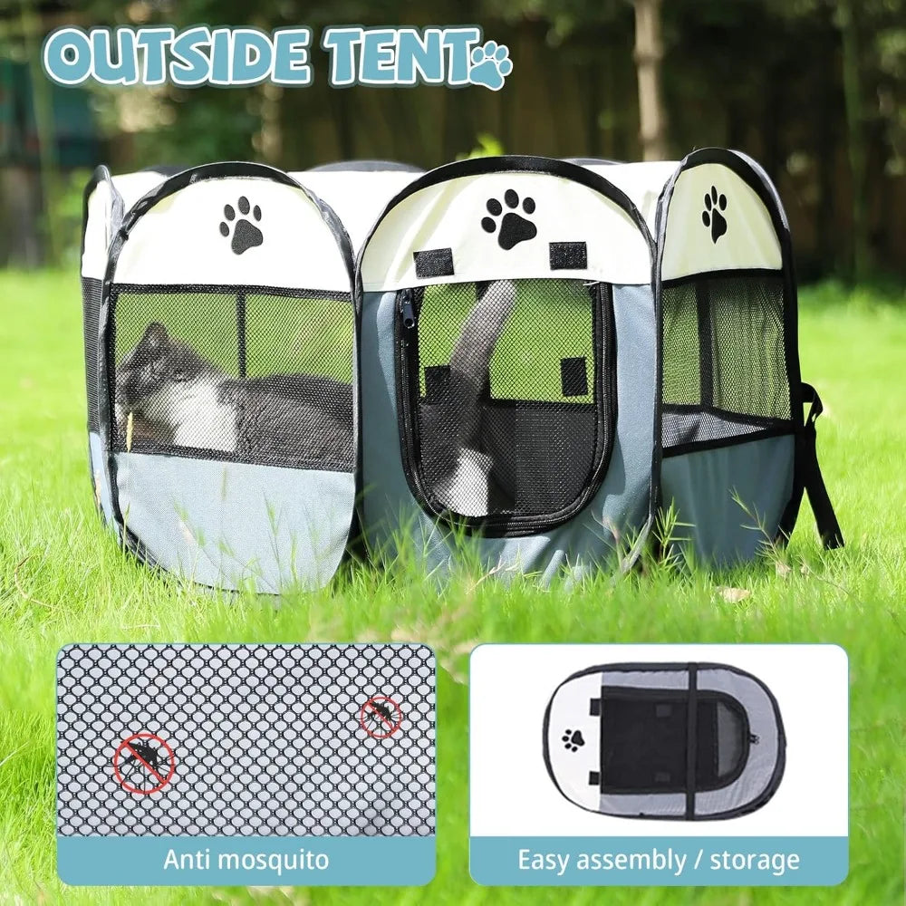 Portable Foldable Pet Playpen for Dogs, Puppies and Small Pets