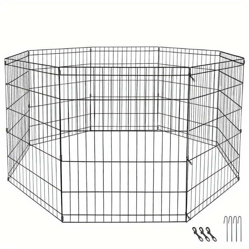 24" 8-Panel Dog Playpen Fence for Puppies & Small Pets