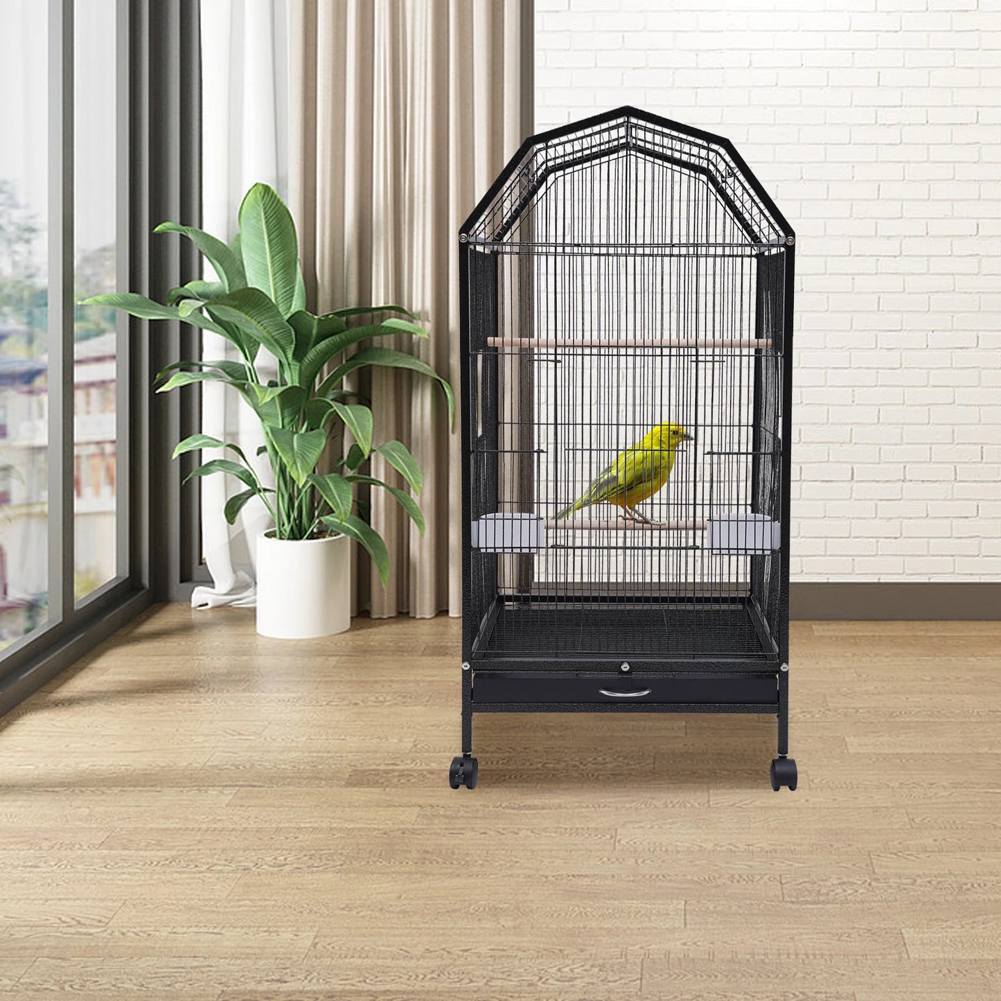 Large Parakeet, Canary & Finch Bird Cage with Stand – Flight Cage for Small & Medium Birds