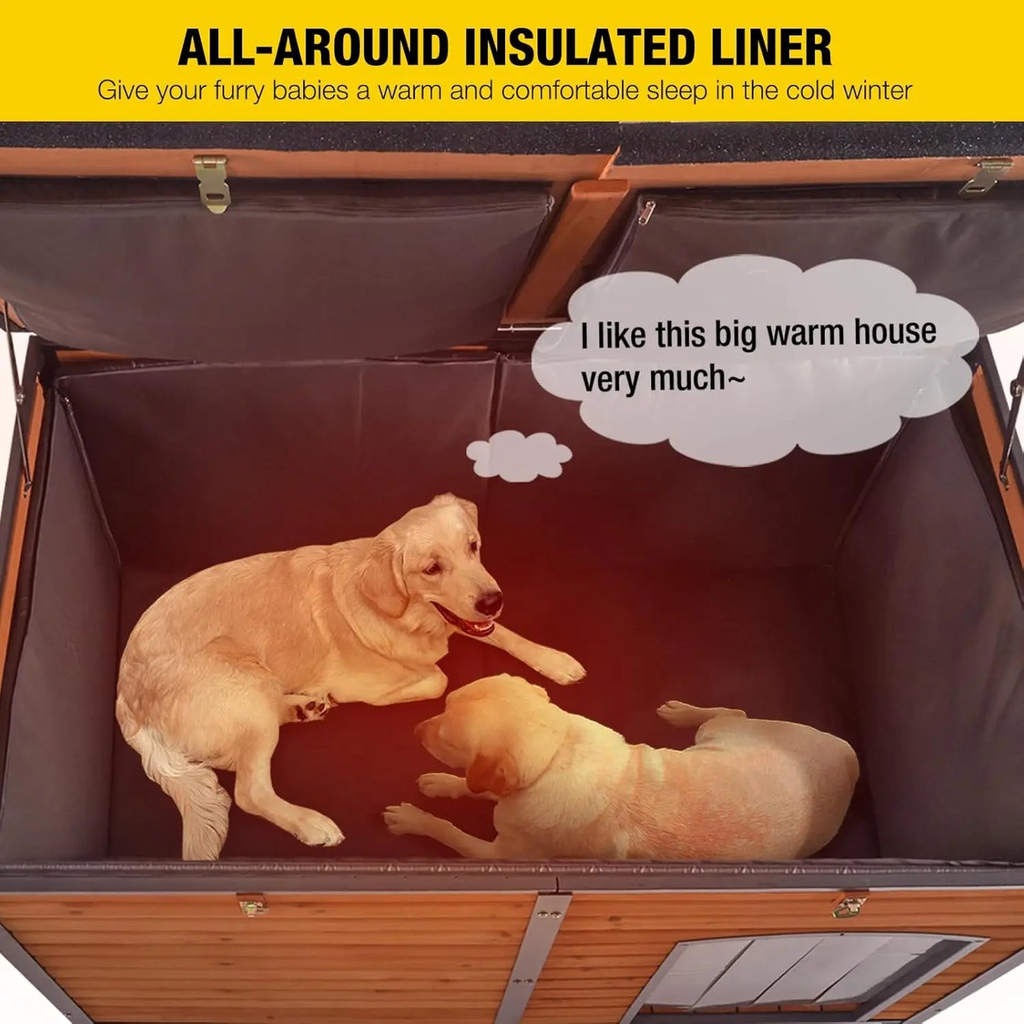 Insulated, Waterproof, Large Dog House for Indoor & Outdoor Use