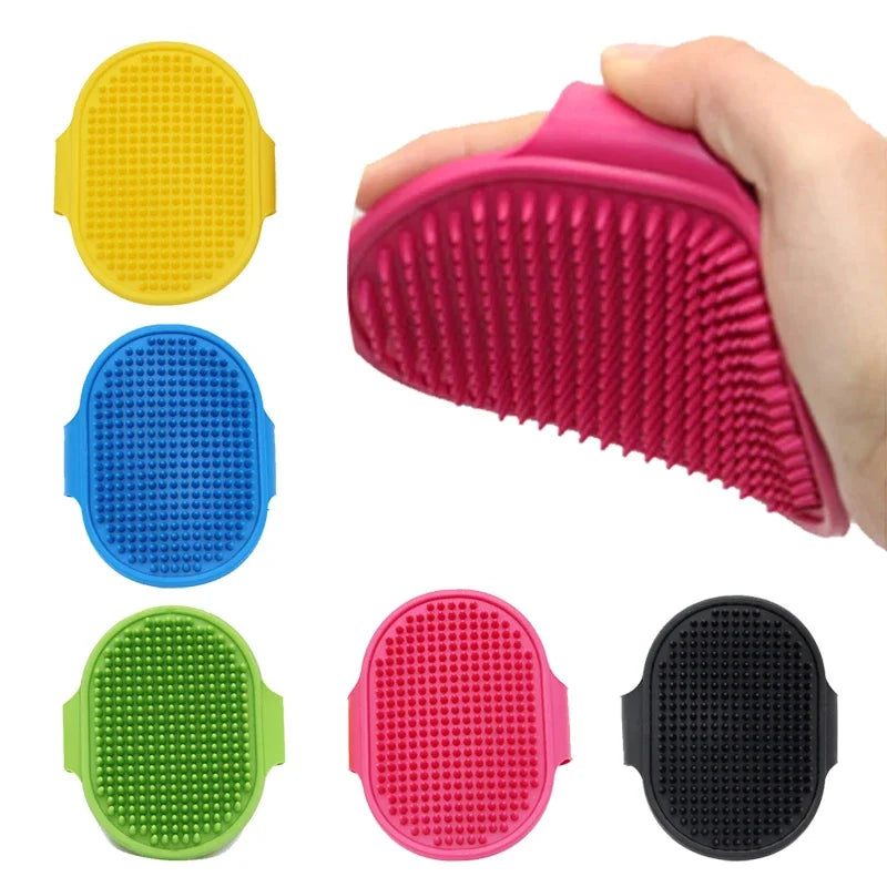 Soft Silicone, Dog Bath Massage Brush and Grooming Comb with Adjustable Wristband for Gentle Cleaning & Fur Care