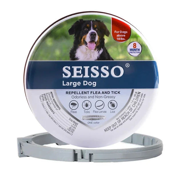 Dog Flea and Tick Collar 8-Month Protection Adjustable for Dogs and Cats