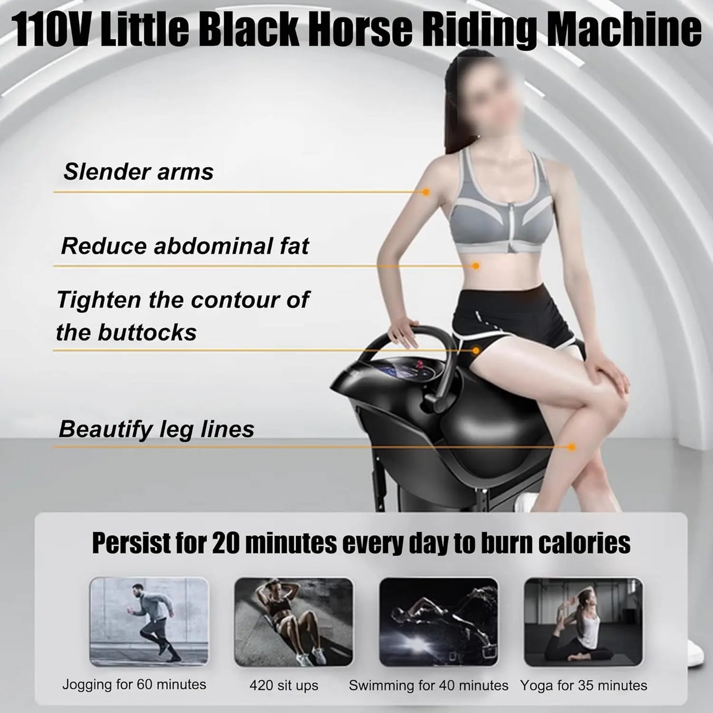 Electric Horse Riding Exercise Machine – Abdominal Trainer for Home Gym Fitness (90V-110V AC)