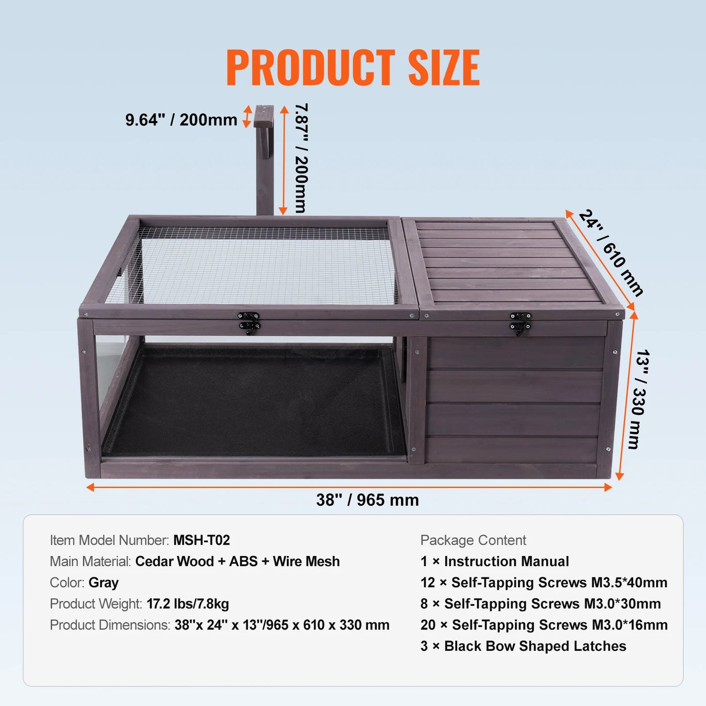 Large Durable Wooden Tortoise Habitat - Available In Four Styles