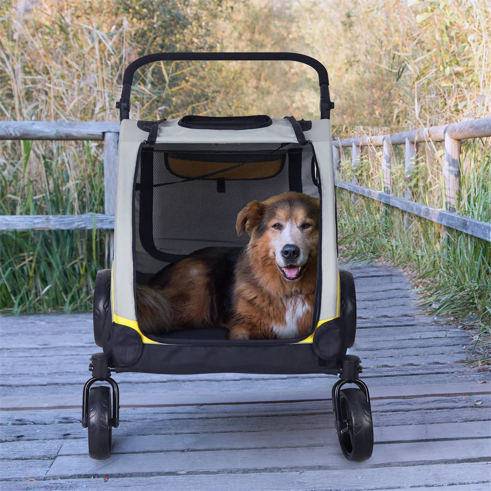 Heavy-Duty Foldable Pet Stroller for Medium & Large Dogs