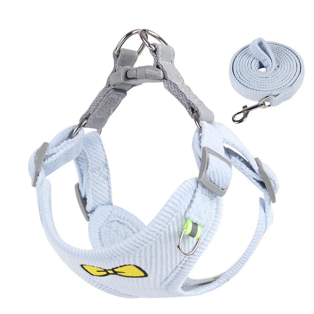 Reflective Dog Harness with Matching Leash for Small Dogs