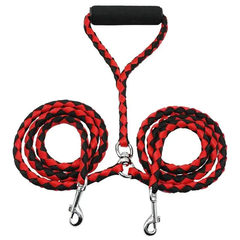 Double Dog Leash with 360° Rotating Tangle-Free Design