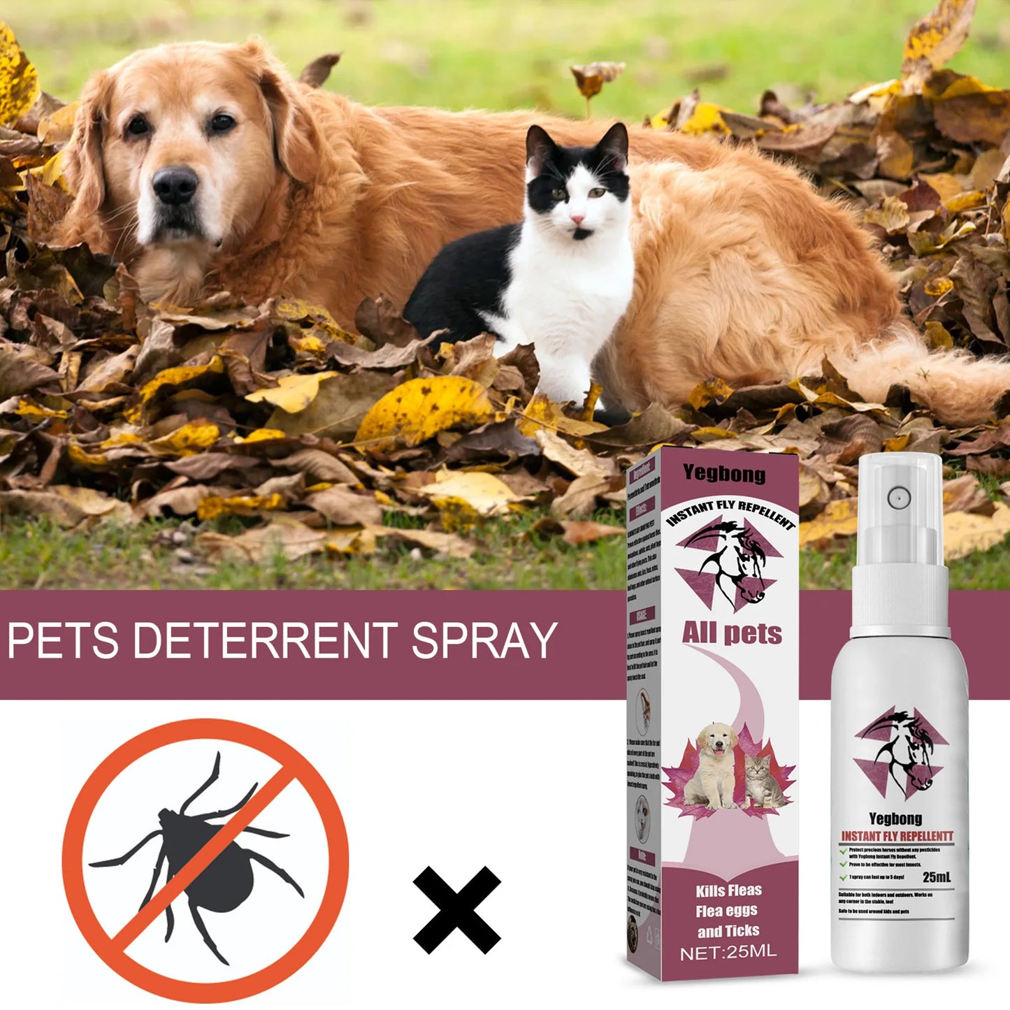 Pet Flea Tick and Mosquito Spray for Dogs Cats and Home