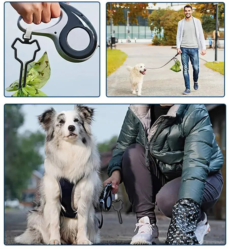 Hands-Free Dog Poop Bag Clip with 1 Roll of Waste Bags