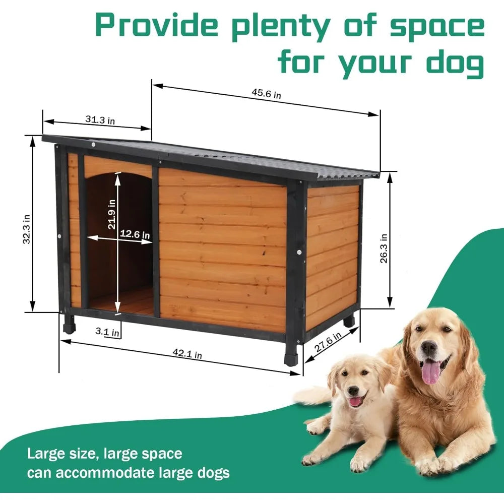 Extra Large Weatherproof Outdoor Dog House with PVC Sloped Roof