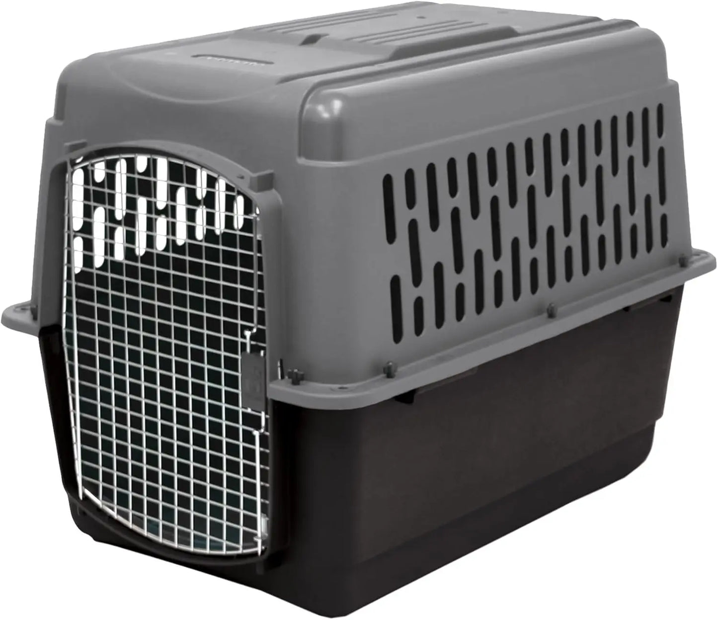 Large Dog Kennel for Air Travel with Side Vents for Ventilation - Dark Gray and Black