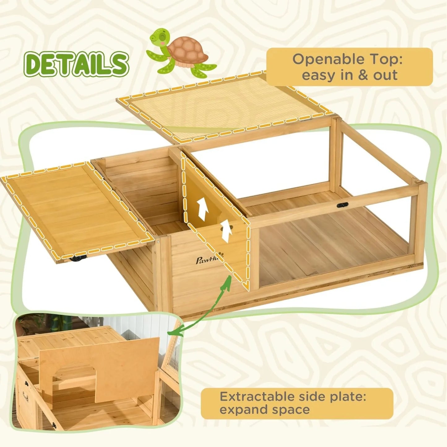 Wooden Tortoise House Indoor & Outdoor Habitat