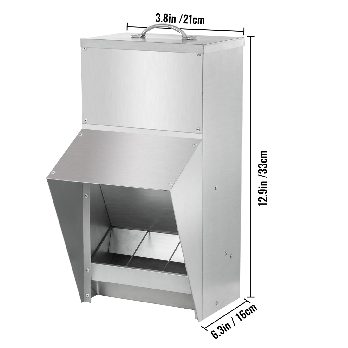 VEVOR Galvanized Steel Chicken Feeder – No-Waste Poultry Feeder (11.5/25/30/50 lbs)