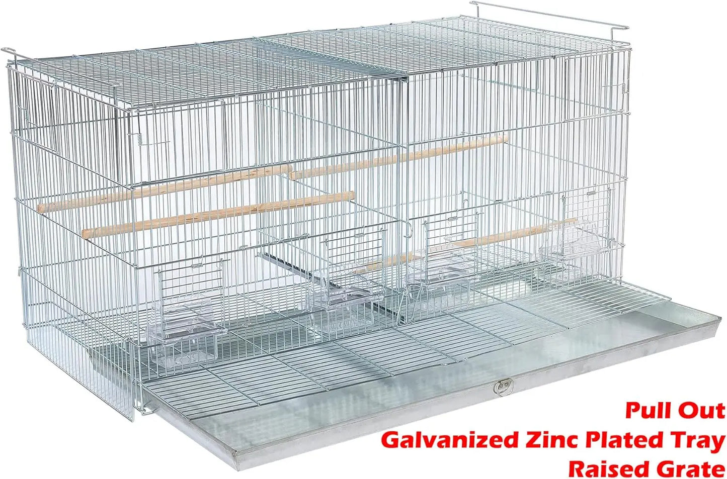 Lot-4 NO Rust Galvanized Zinc Stackable Breeder Bird Flight Cage Side Breeding Nest Door with Removable Divider