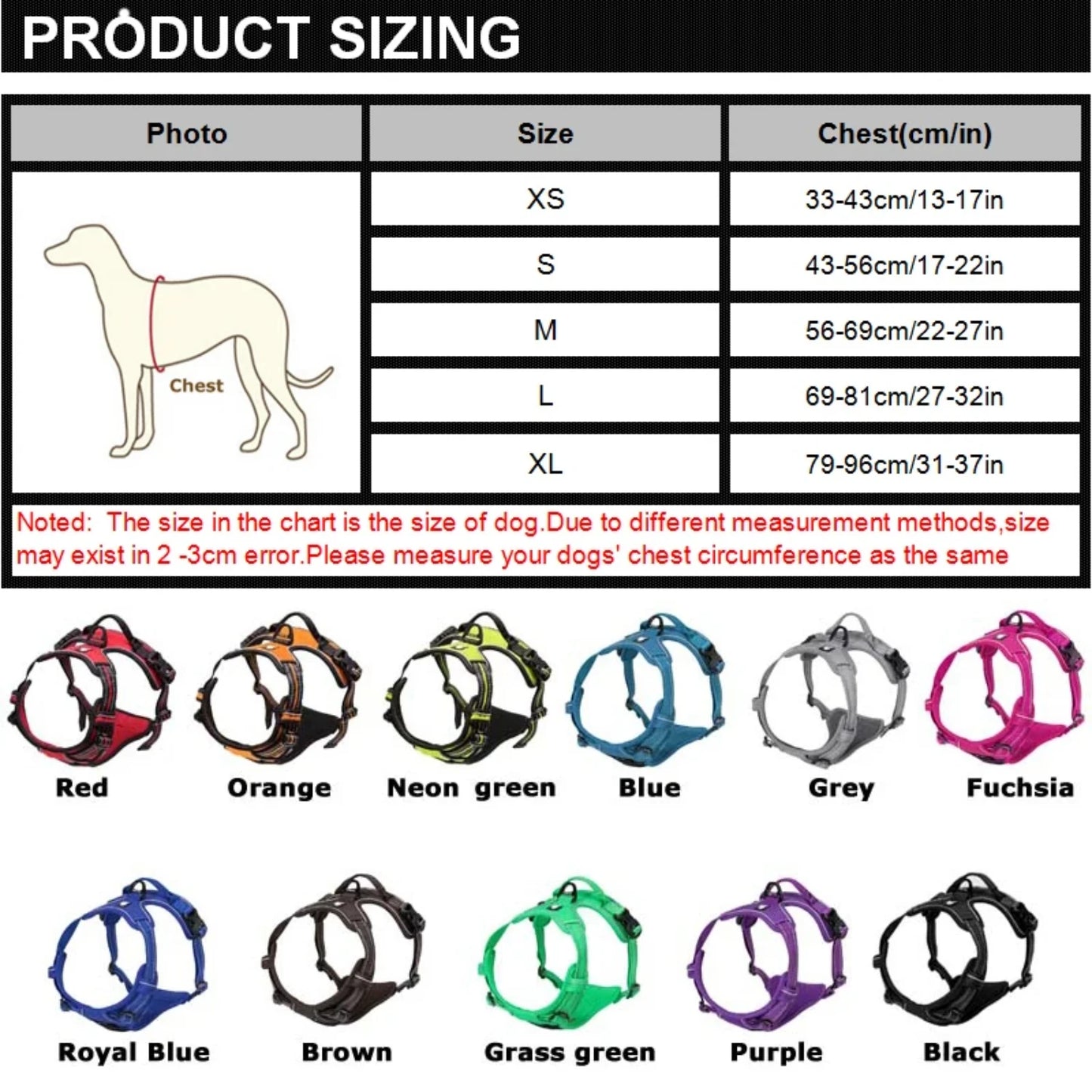 Pet Dog Harness Reflective Adjustable Vest