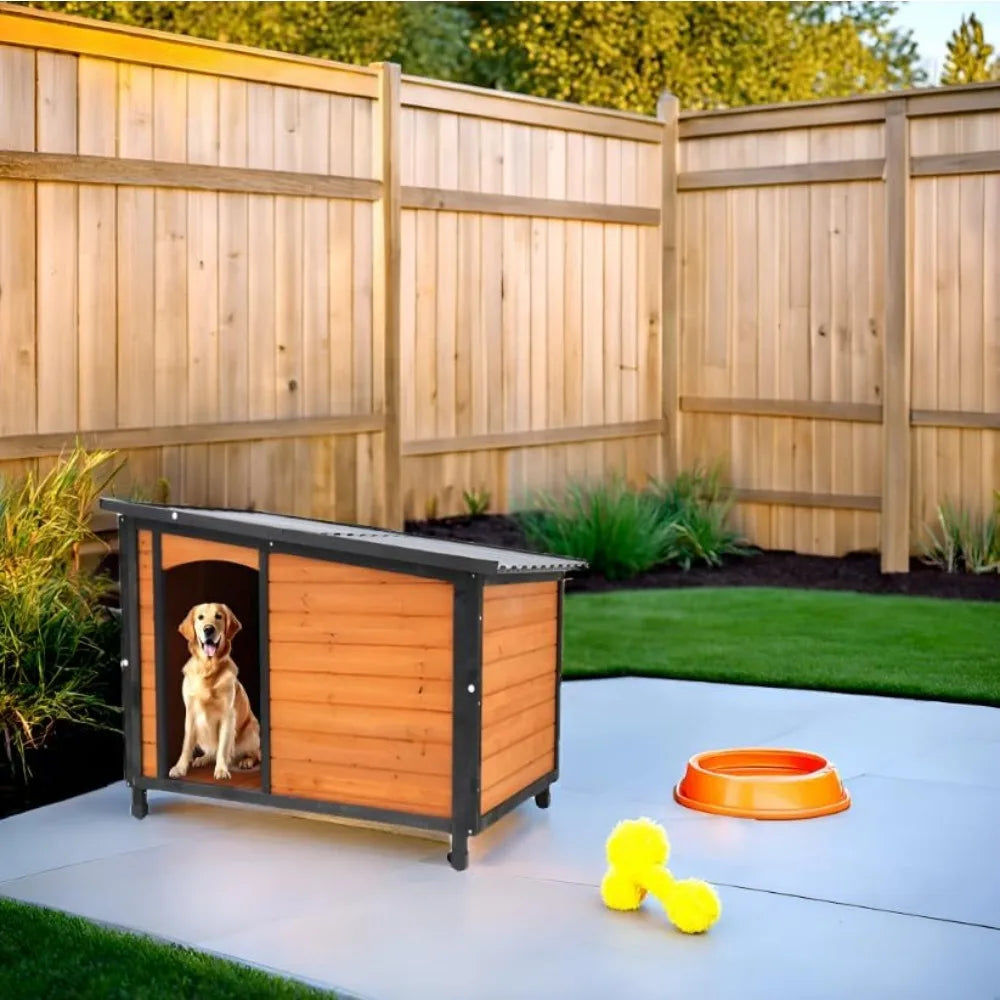 Extra Large Weatherproof Outdoor Dog House with PVC Sloped Roof