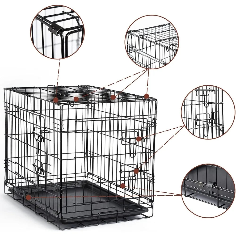 Double Door, Indoor Dog Crate with Cover for Small Dogs & Cats