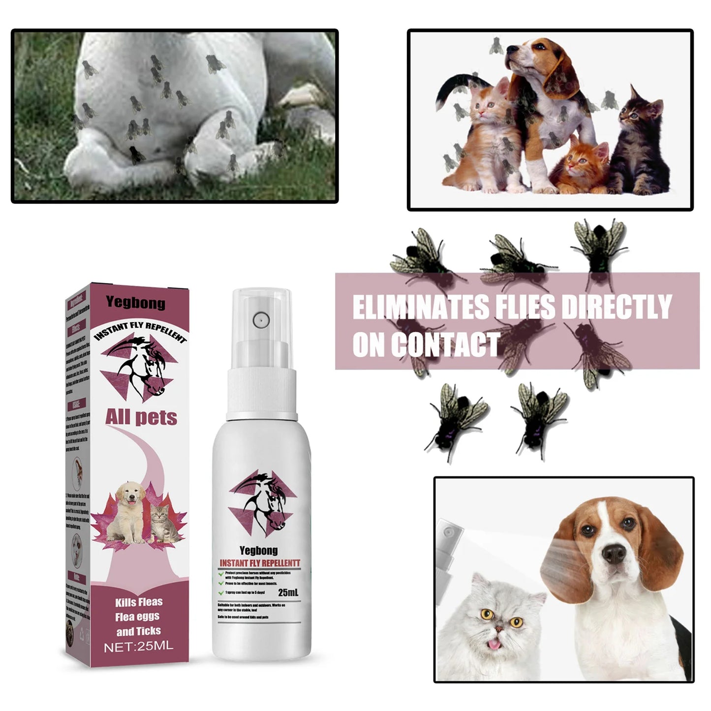 Pet Flea Tick and Mosquito Spray for Dogs Cats and Home