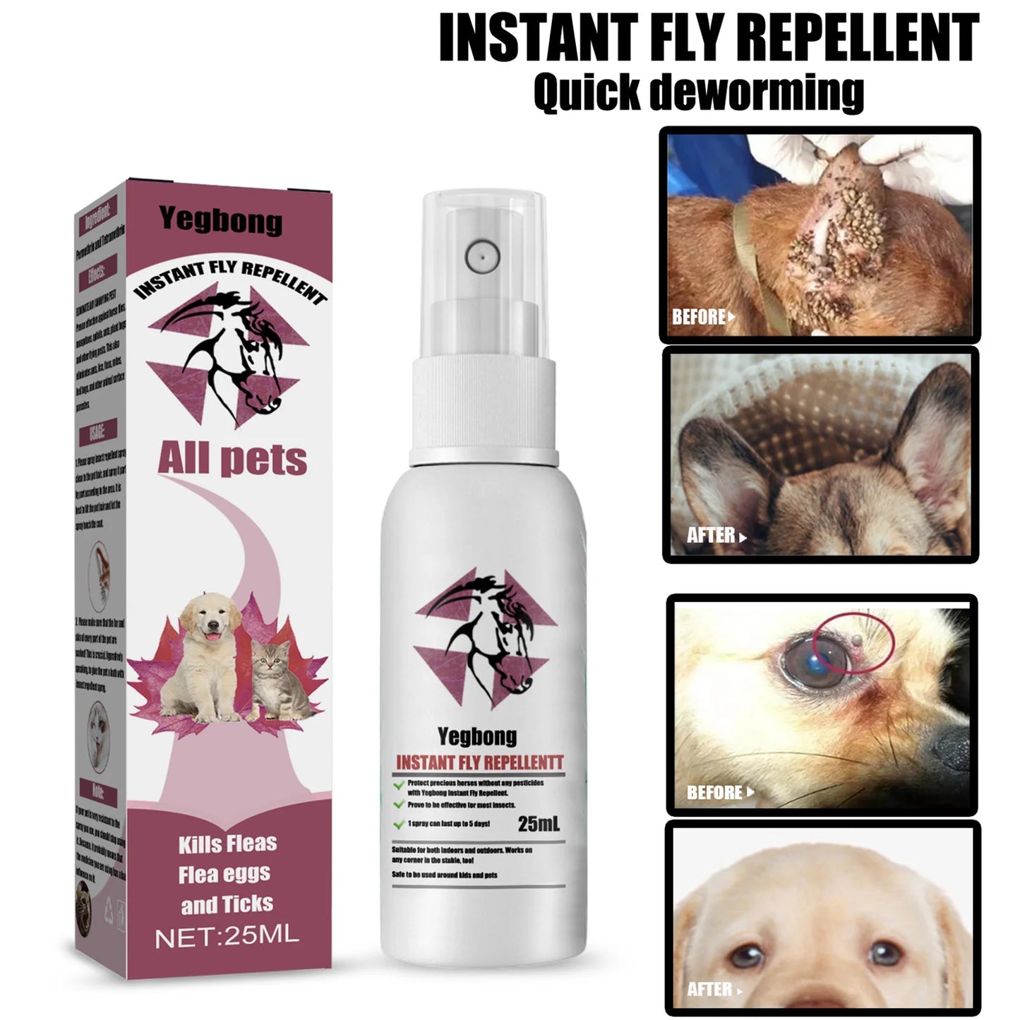 Pet Flea Tick and Mosquito Spray for Dogs Cats and Home