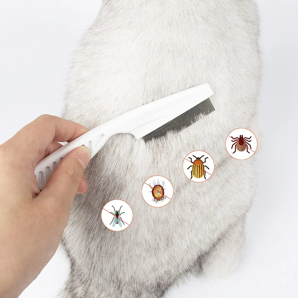 Pet Flea Tick Remover Comb Stainless Steel Grooming Tool for Dogs and Cats