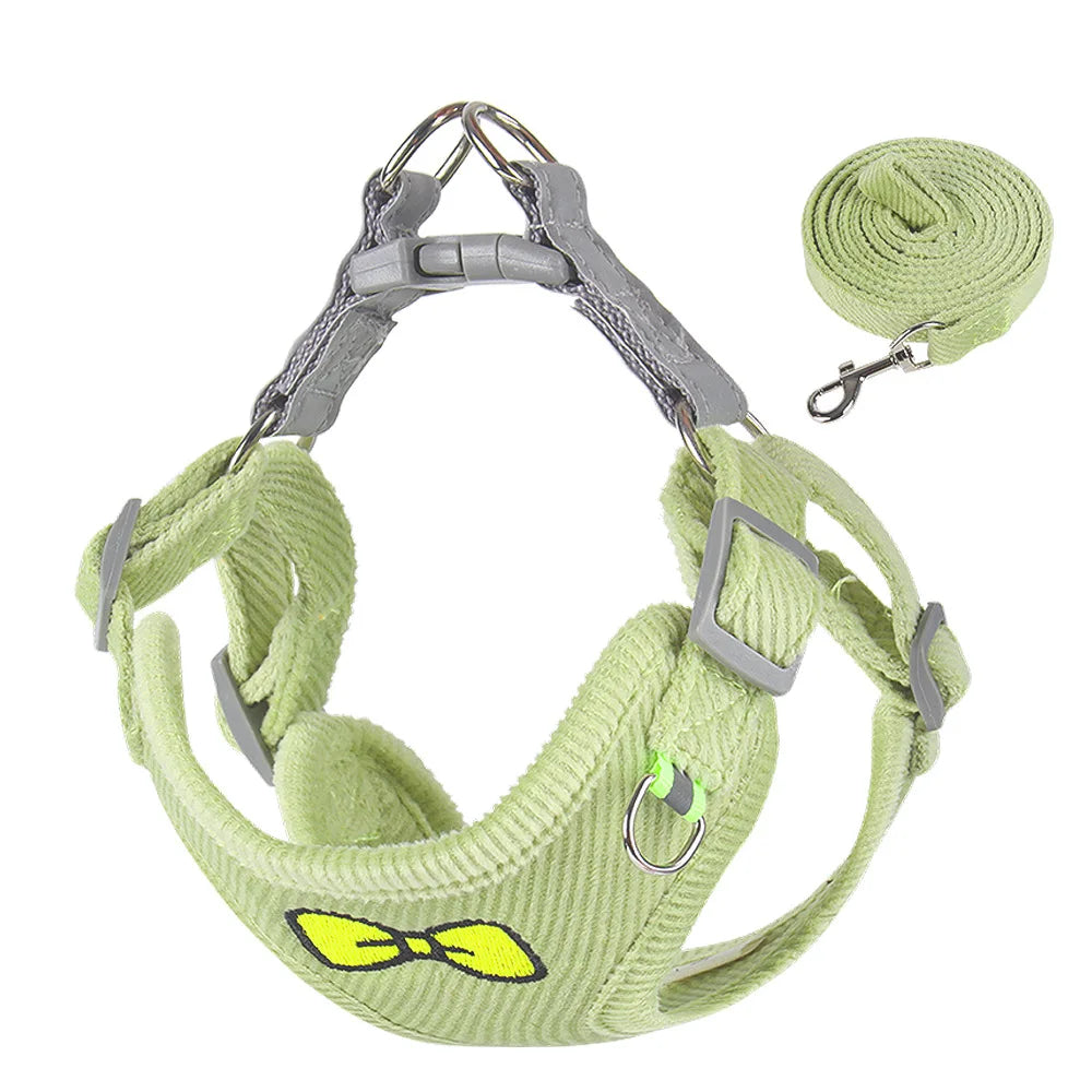 Reflective Dog Harness with Matching Leash for Small Dogs