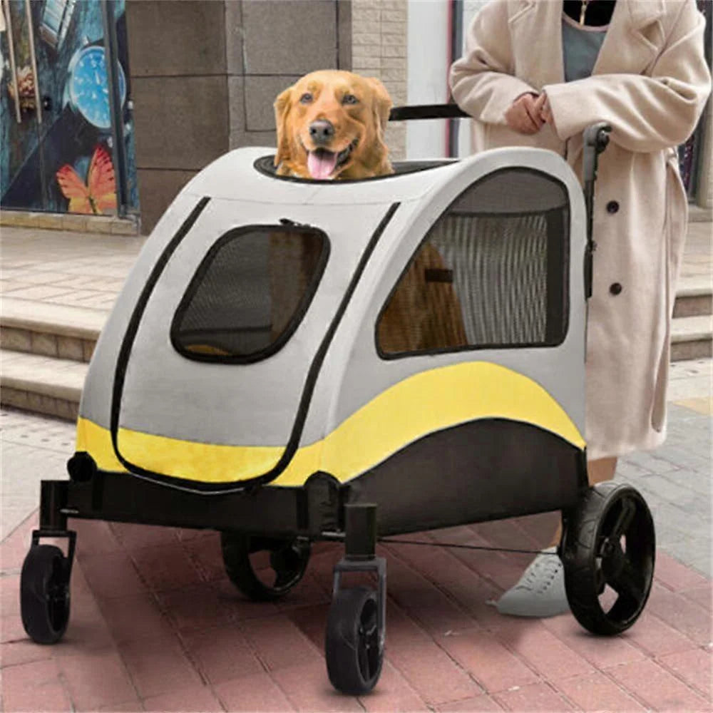 Heavy-Duty Foldable Pet Stroller for Medium & Large Dogs