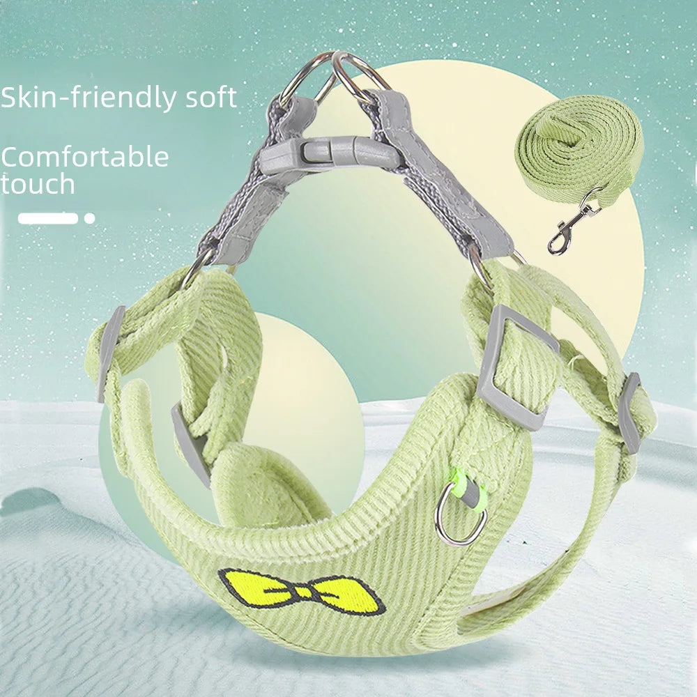 Reflective Dog Harness with Matching Leash for Small Dogs